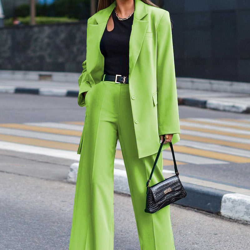 Women's Oversized Blazer and Wide-Leg Trousers Combination WW