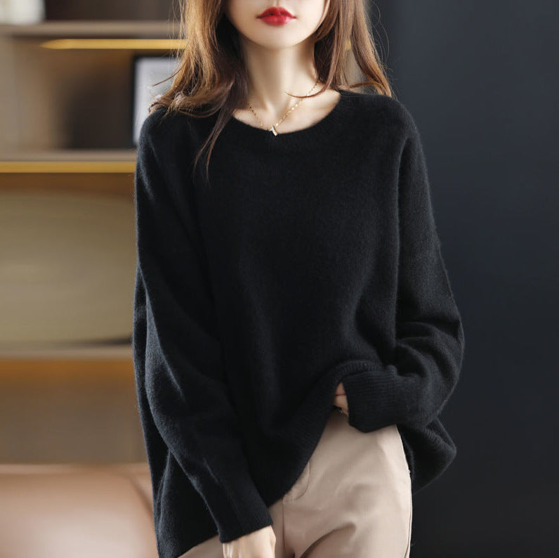Damen gemütlicher Kaschmirpullover mit modernem Schnitt WW