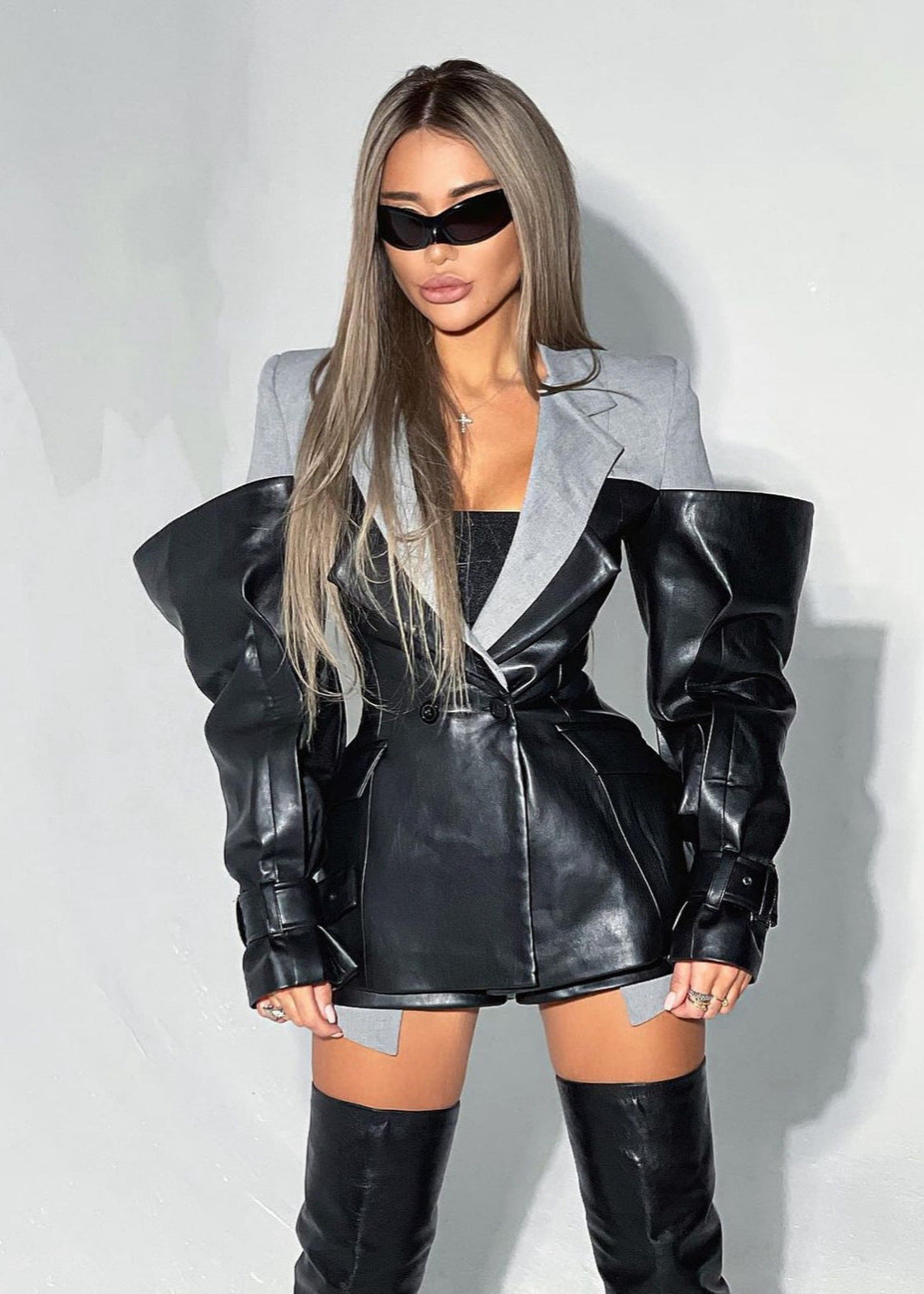 WW | Tone Fauxleder Blazer Kleid