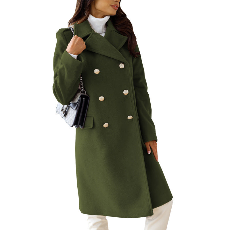Women's Elegant and Timeless Double-Breasted Wool Coat WW