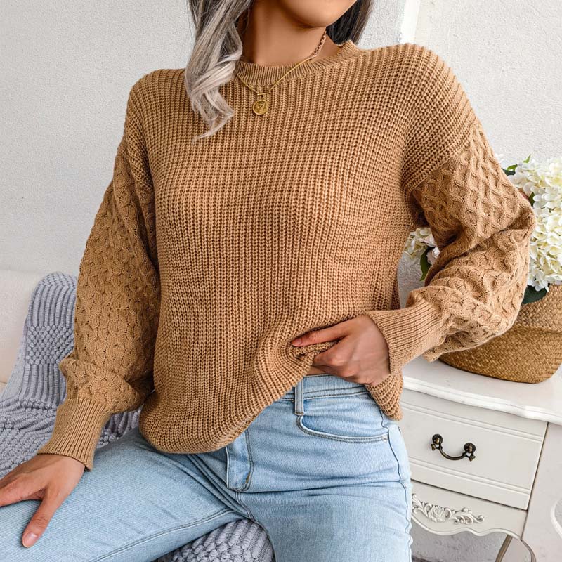 WW | Schlichter Pullover Aus Einfarbigem Strickdesign