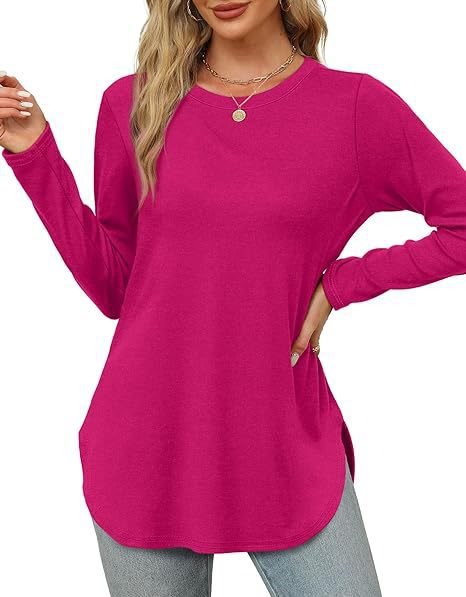 Damen Longsleeve Oberteil mit Pflanzenmuster und asymmetrischem Saum WW