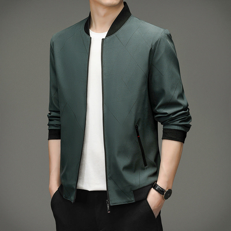 Men's elegant lightweight transitional jacket with a modern stand-up collar and breathable properties WW