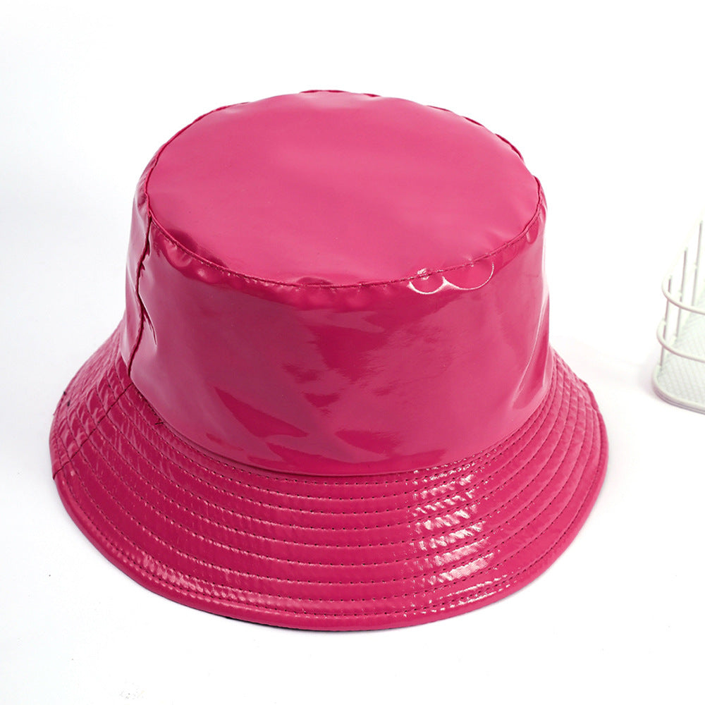Damen Glänzender Regen-Bucket Hat mit breiter Krempe und wasserdichter Beschichtung WW