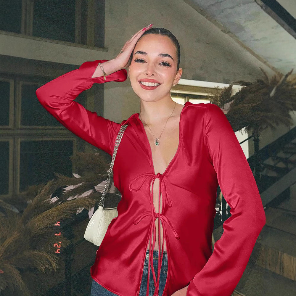 Damen Elegante Bluse mit Laid-Back Schnitt und Raffung WW