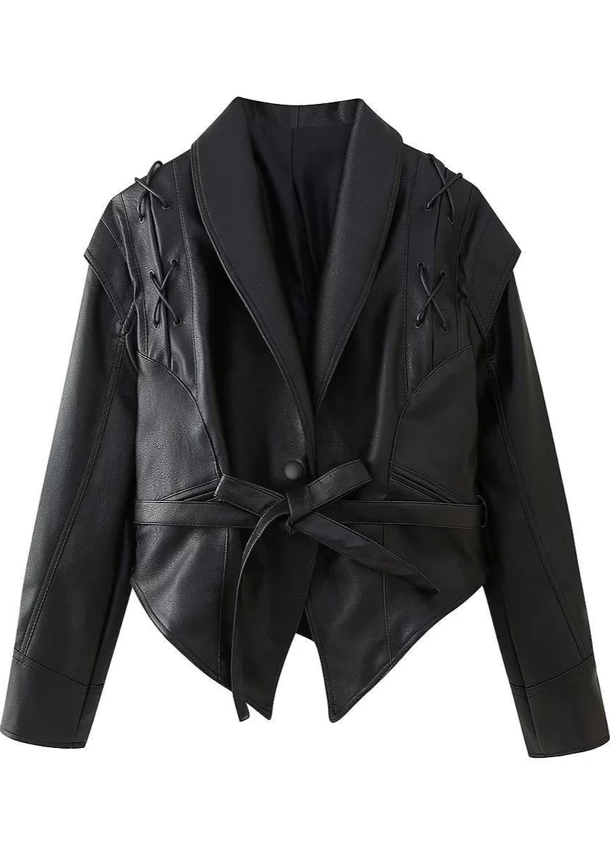 WW | Schnür-Optik Kunstleder Blazer
