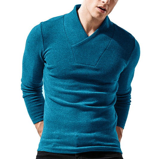 WW | Slim Fit Wool Asymmetrical Collar Minimalist Design