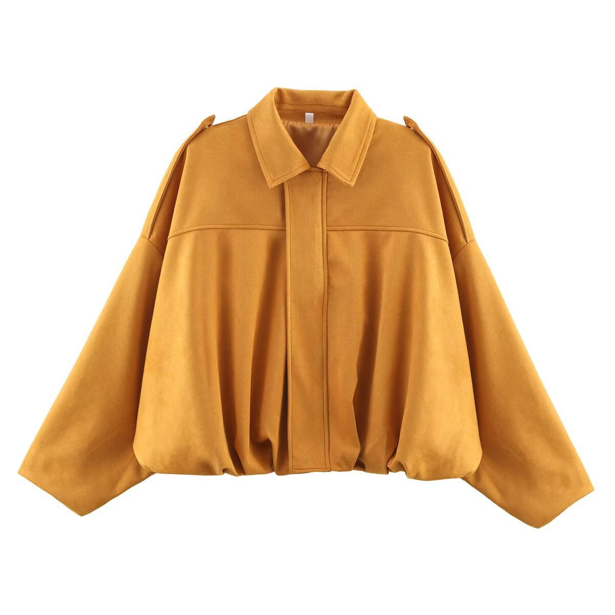 Women's Oversized Jacket with Casual Cut and Detachable Collar WW