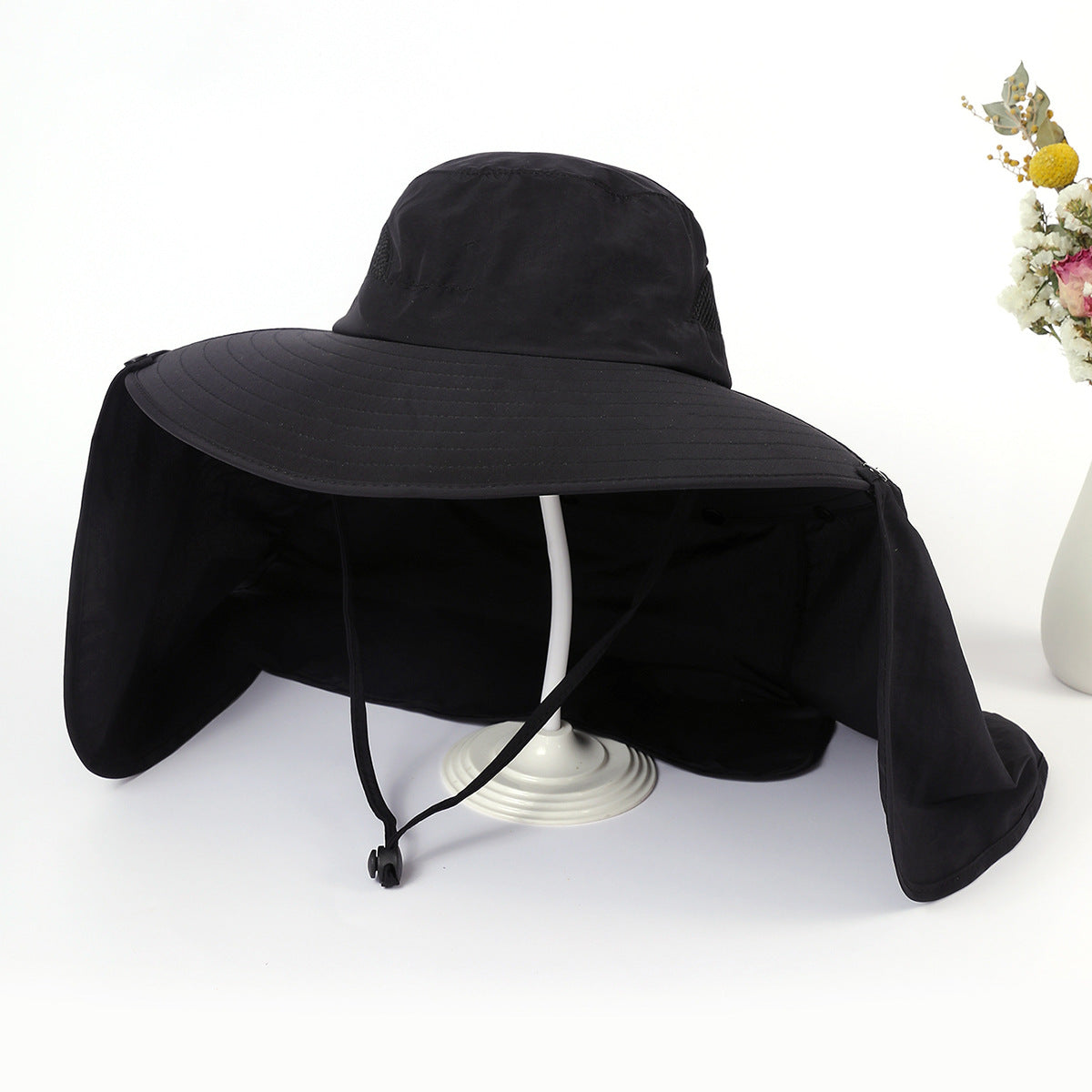 Damen UV-Schutz Fischerhut mit abnehmbarer Nackenabdeckung und atmungsaktiver Netzstruktur WW