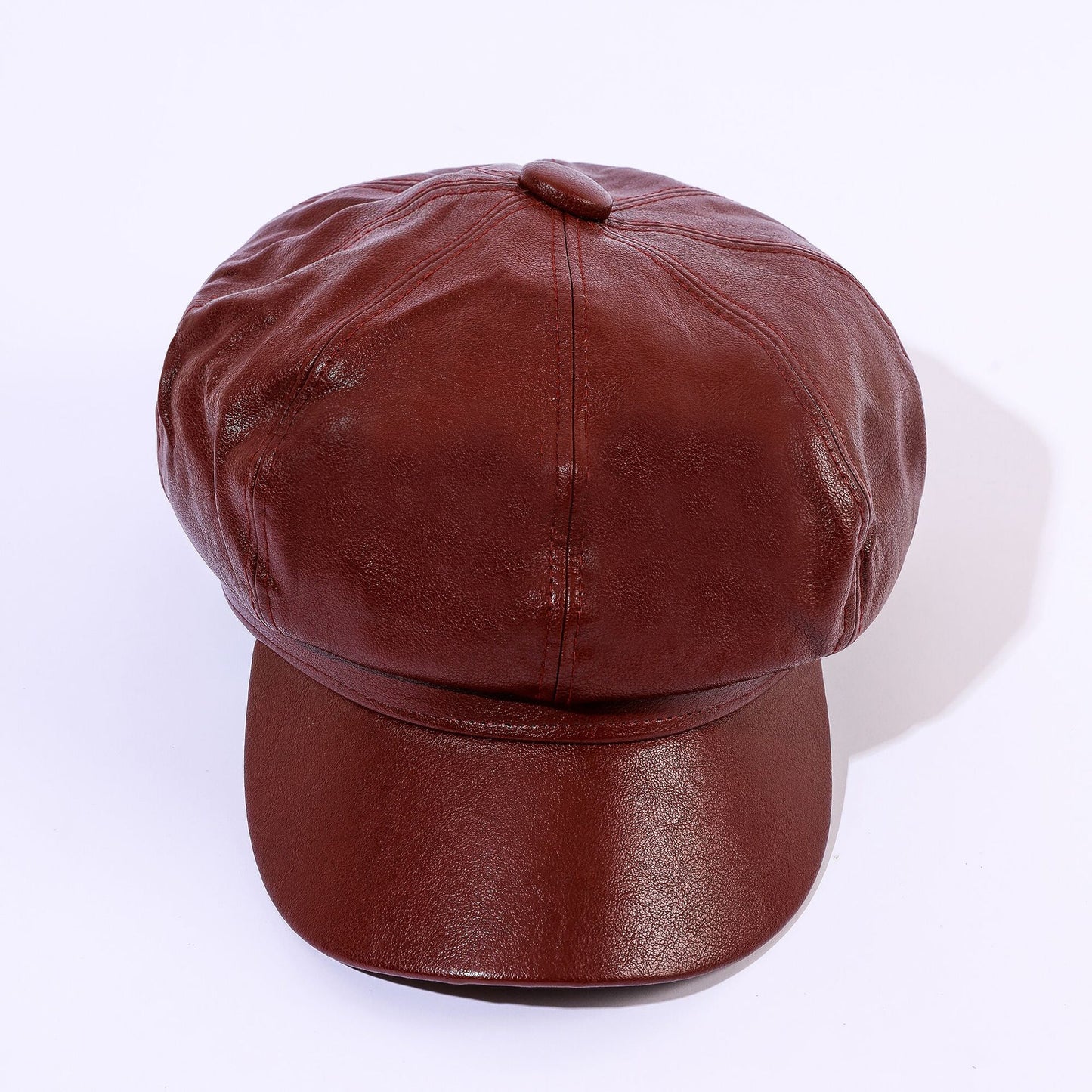 Damen Leder-Baker Boy Cap mit klassischem Design WW