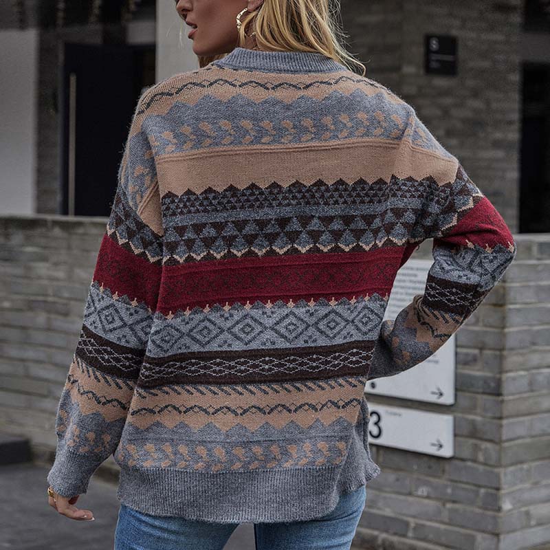 WW | Geometrischer Strickpullover für Stilbewusste Damen