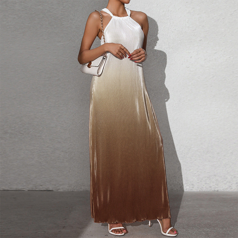 WW | Gradient Spaghetti Strap A-line Long Dress