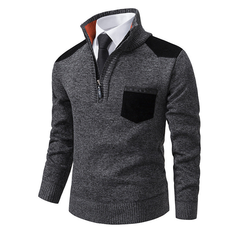Men's fashionable stand-up collar sweater WW