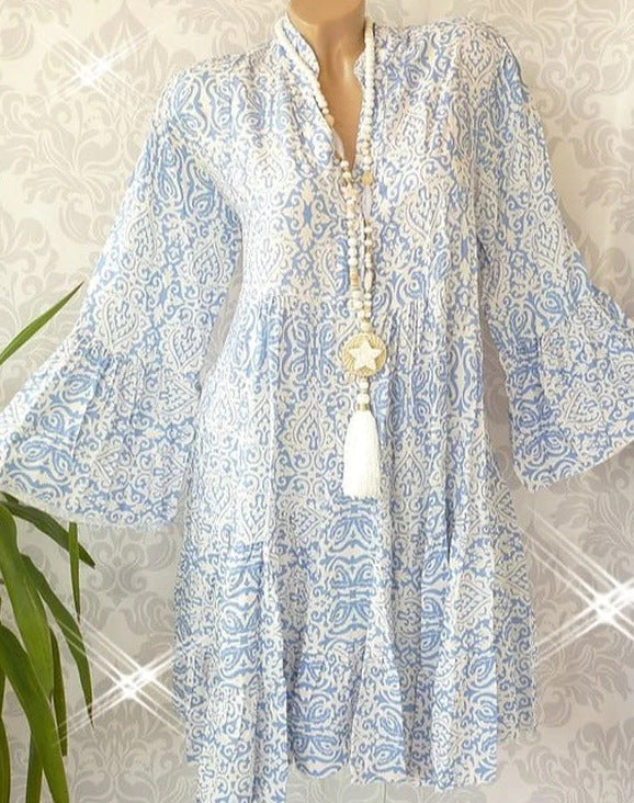 WW | Bohemian Bedrucktes Tunika Kleid Für Damen