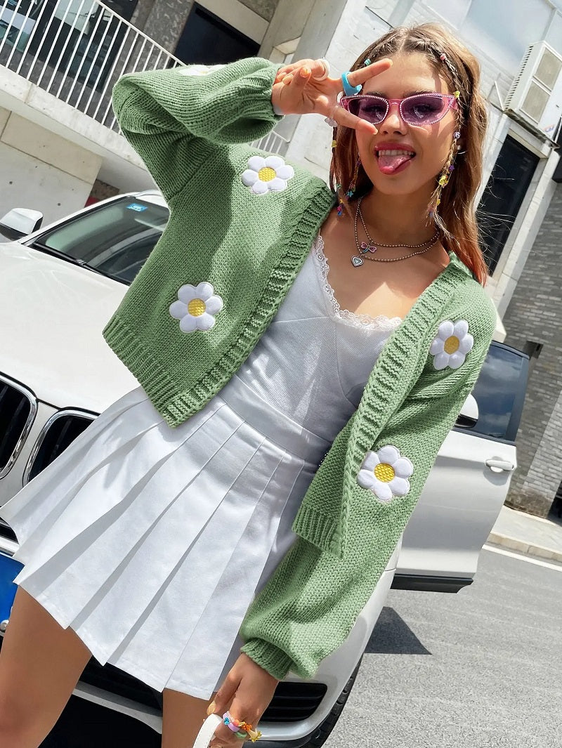 WW | Geblümter Strick-Cardigan für Damen