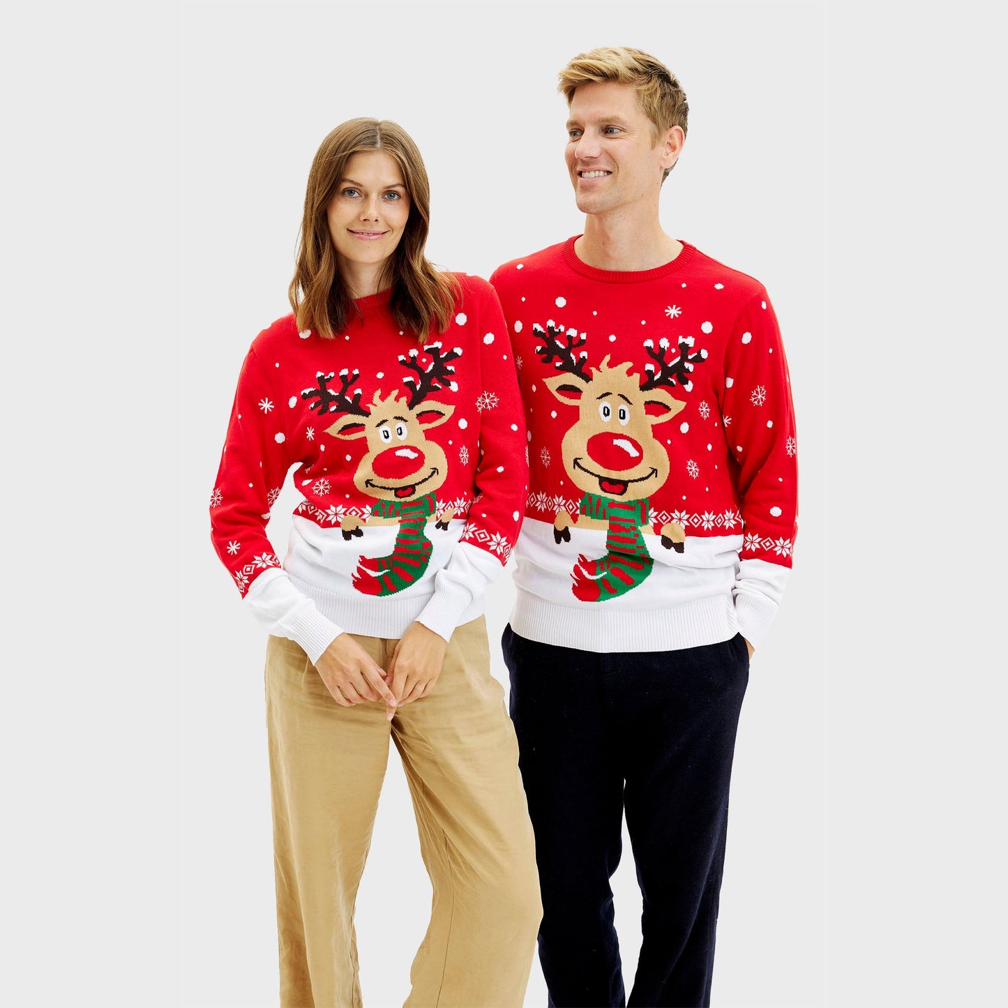 WW | Rudolfs Weihnachtspullover Rot - Herren