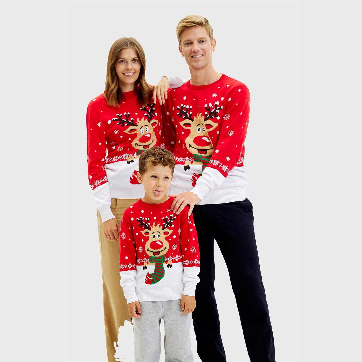 WW | Rudolfs Weihnachtspullover Rot - Damen