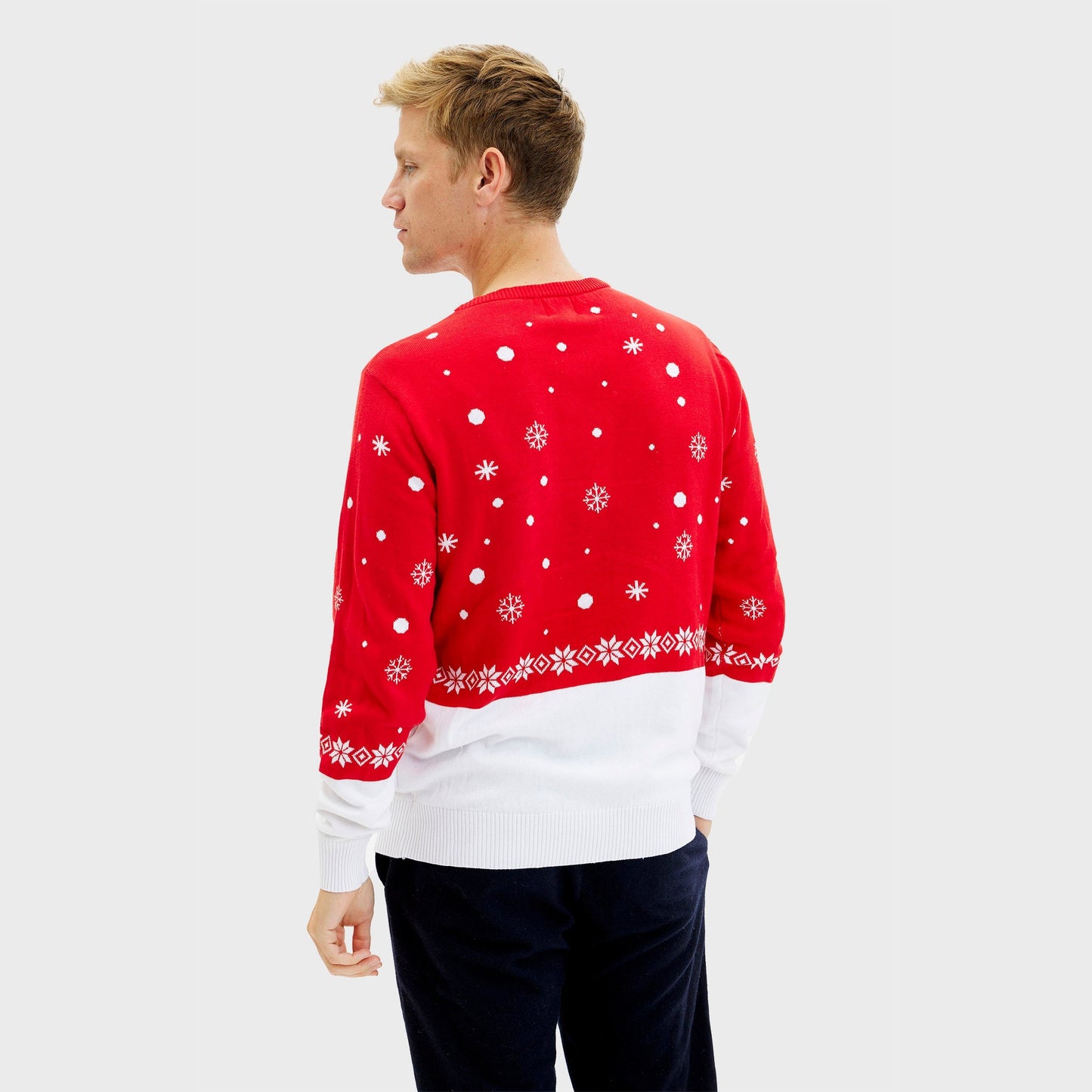 WW | Rudolfs Weihnachtspullover Rot - Herren