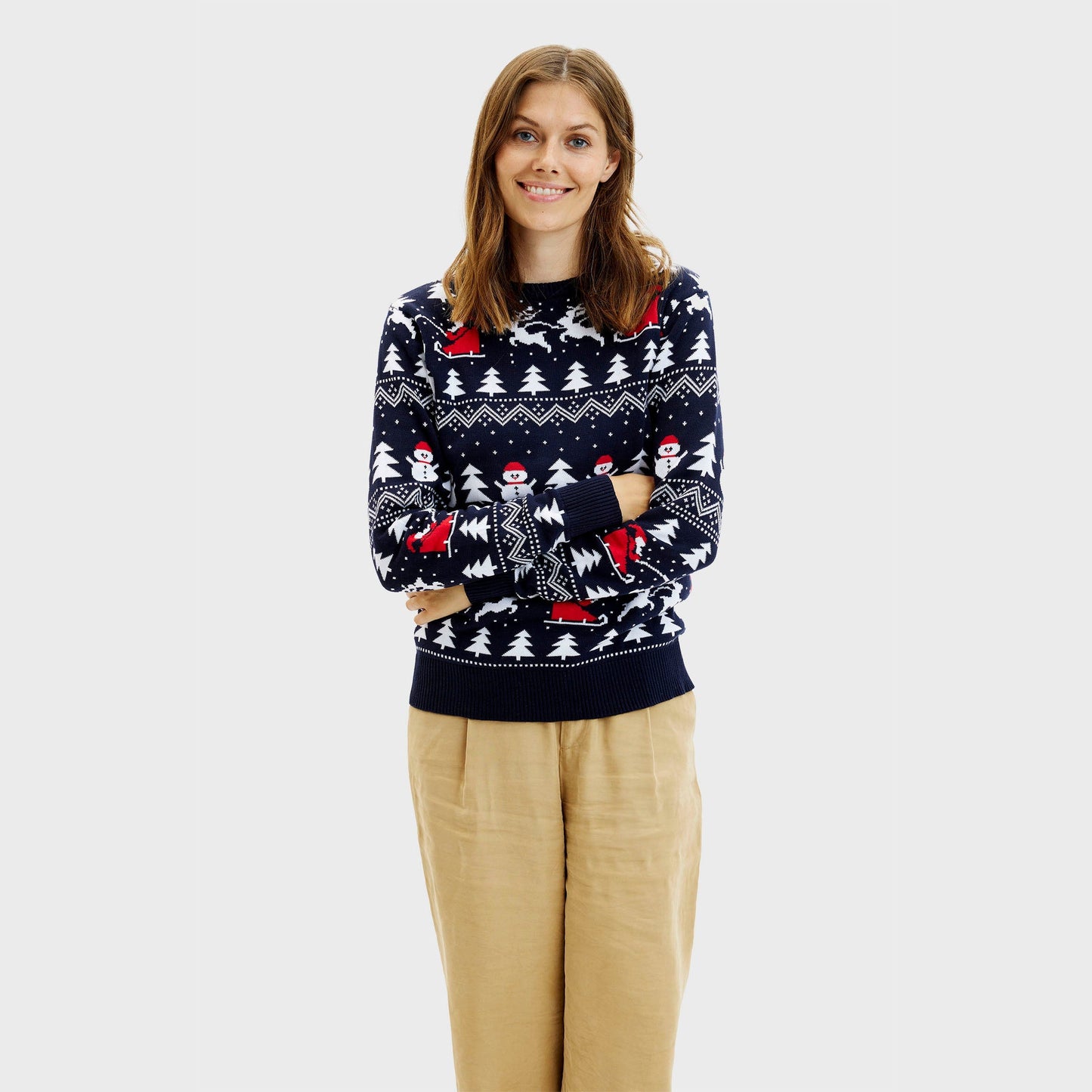 WW | Der stilvolle WeihnachtsPullover Navy - Damen