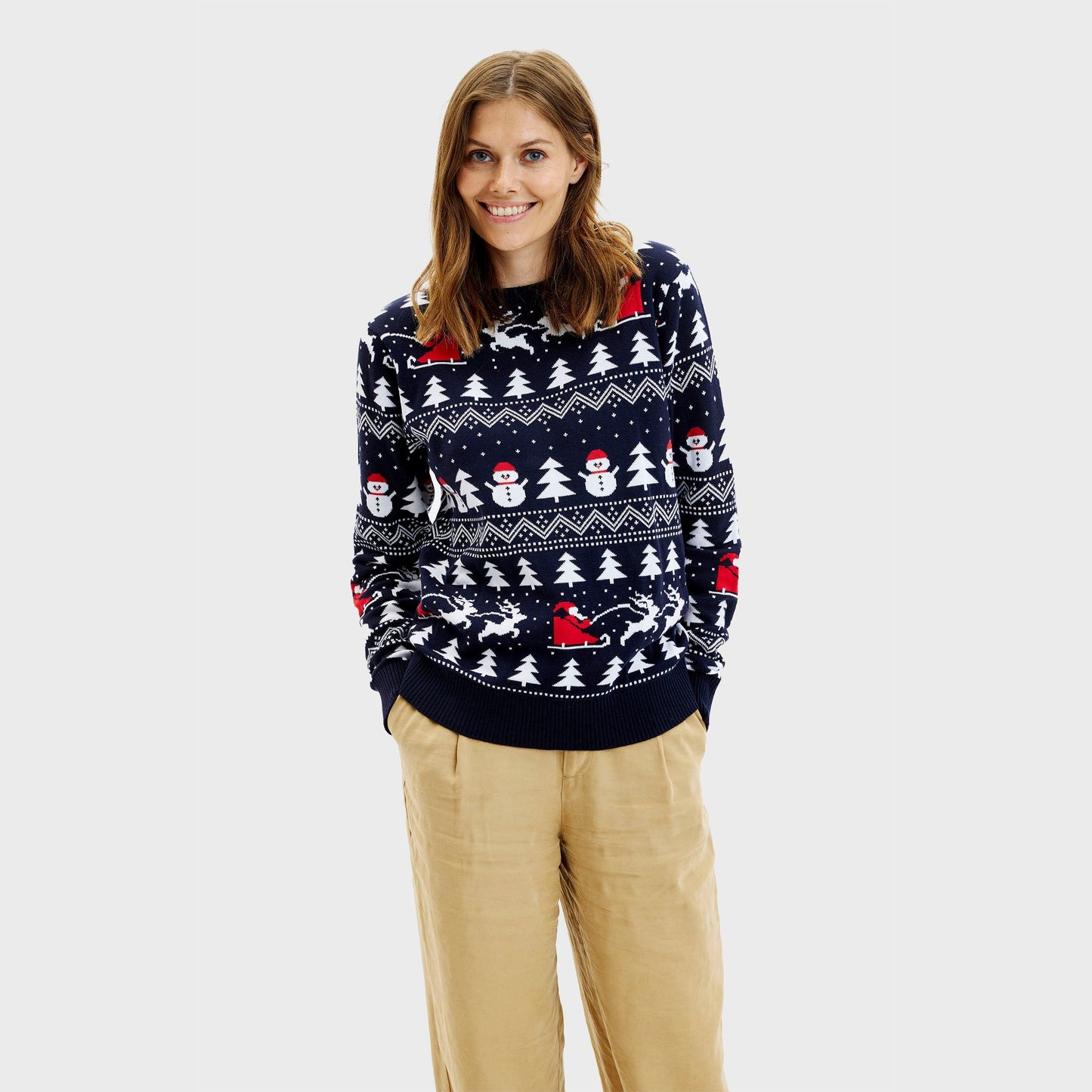 WW | Der stilvolle WeihnachtsPullover Navy - Damen