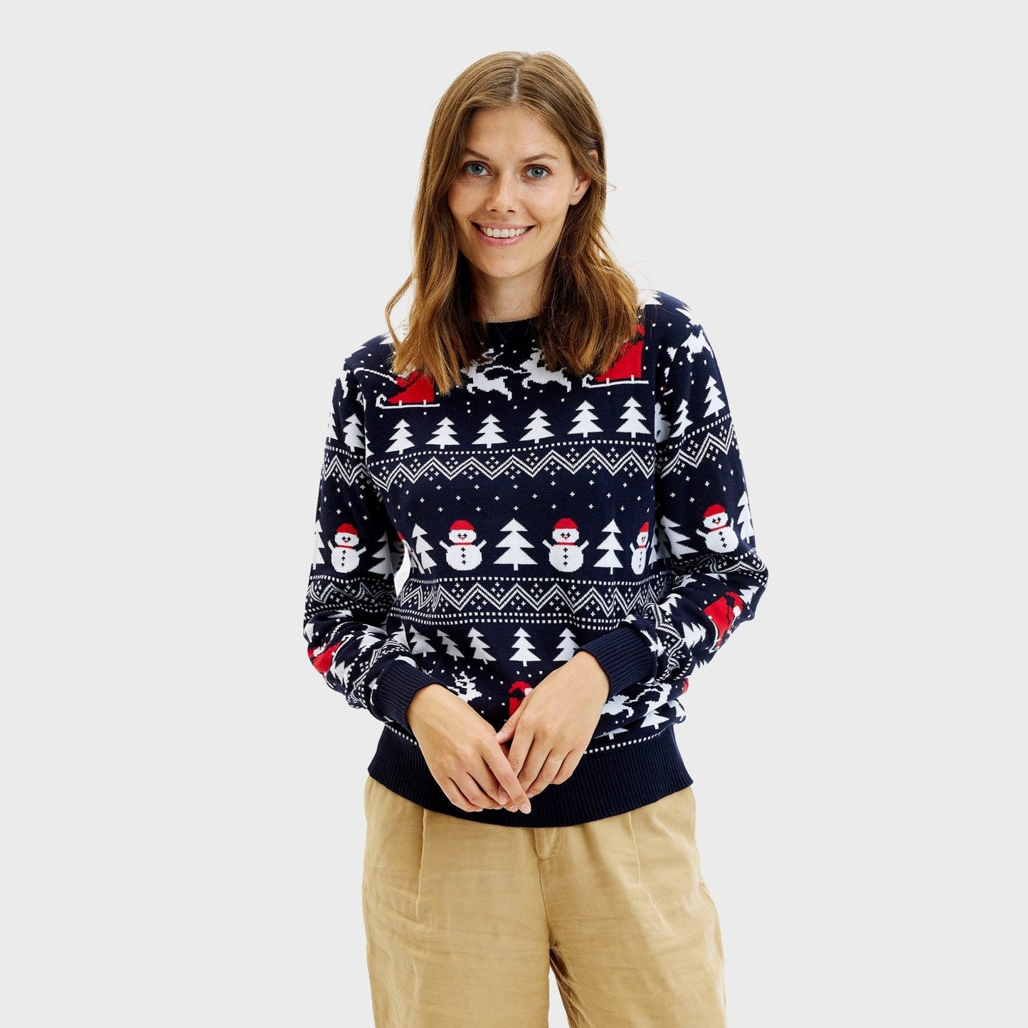 WW | Der stilvolle WeihnachtsPullover Navy - Damen