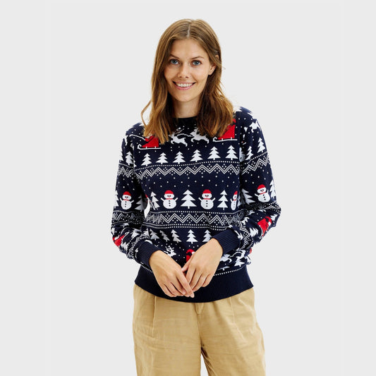 WW | Der stilvolle WeihnachtsPullover Navy - Damen