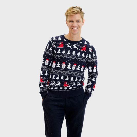 WW | Der stilvolle Weihnachtspullover Navy - Herren