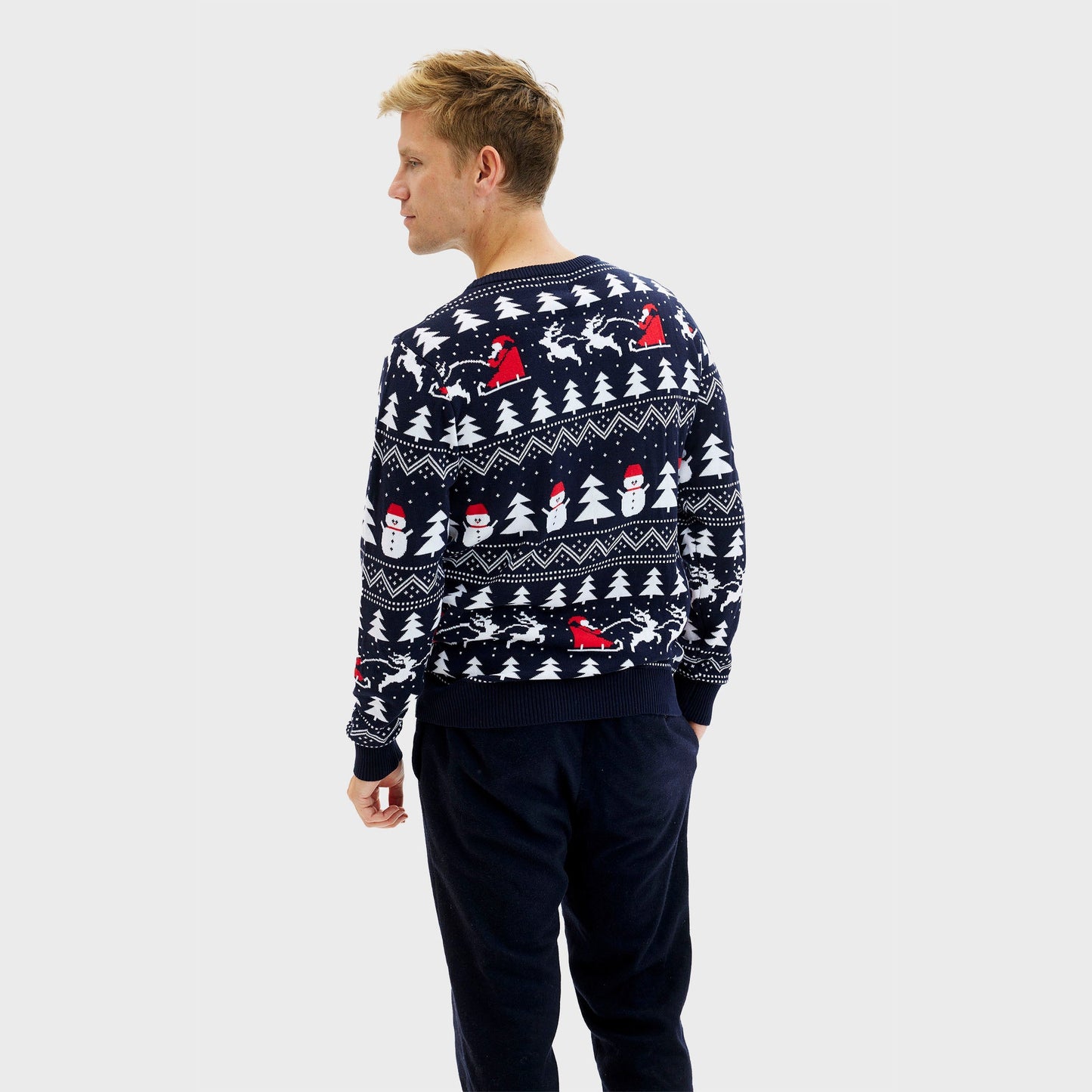 WW | Der stilvolle Weihnachtspullover Navy - Herren