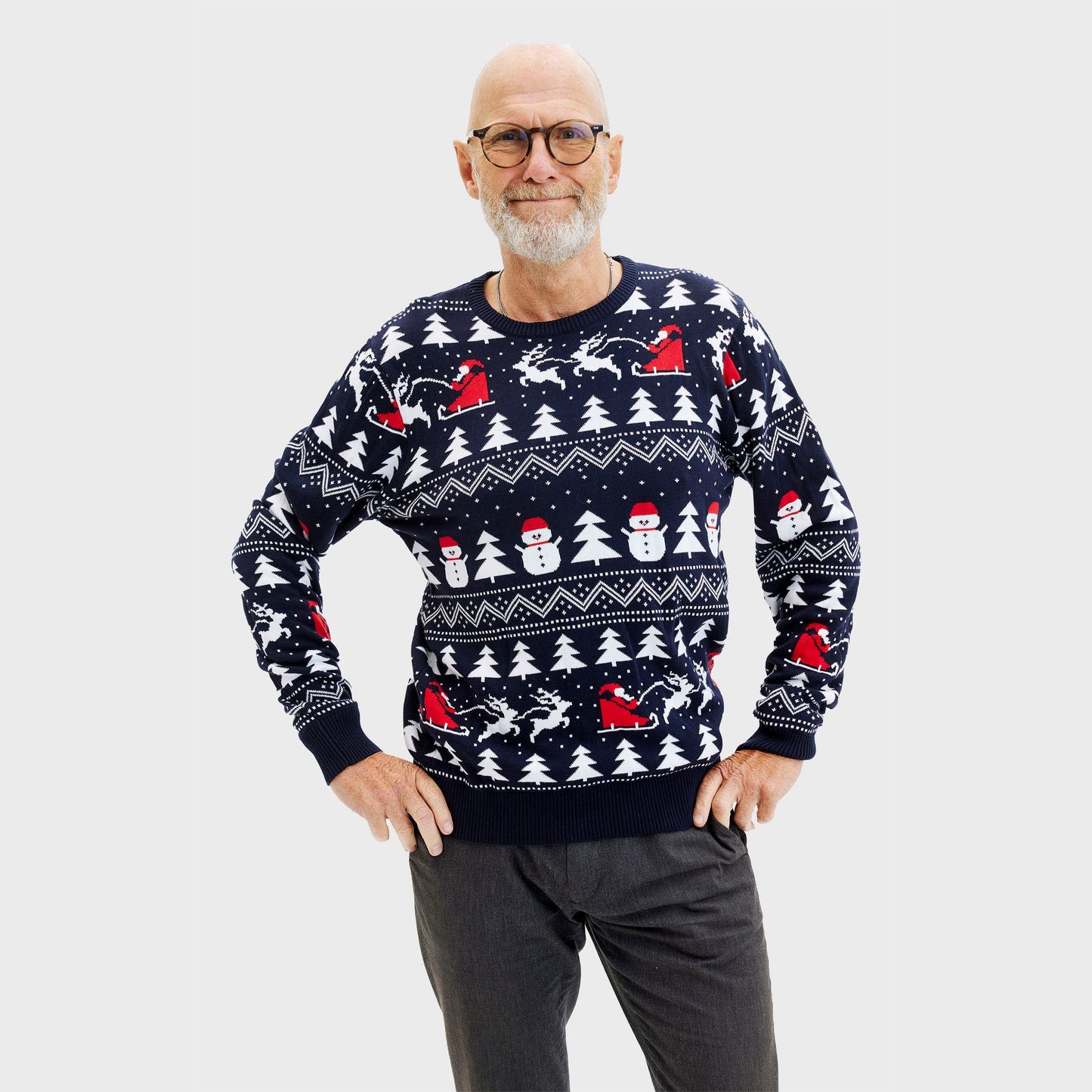 WW | Der stilvolle Weihnachtspullover Navy - Herren