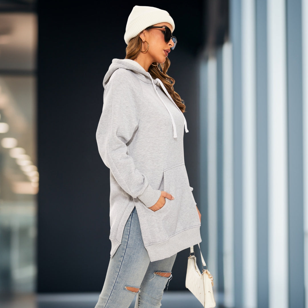 WW | Bequemes Oversize-Kleid mit Kapuze für Damen