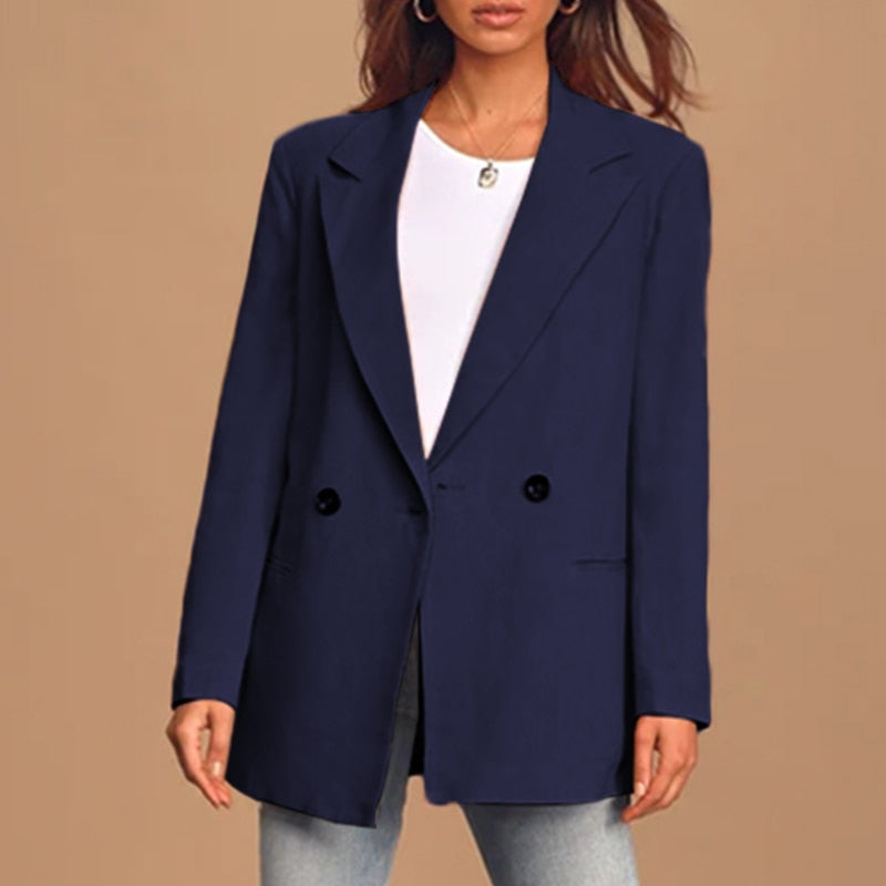 WW | Blazer Übergroß Fit Doppelreihig Mit Knöpfen Klassische Revers