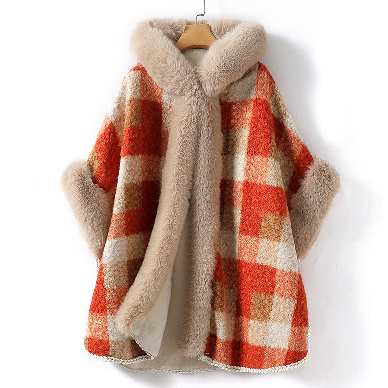 WW | Poncho mit Kunstfell