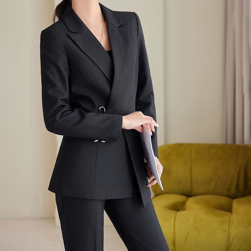 WW | Blazer Taillierte Passform Wollmischung Formeller Einreiher Stil