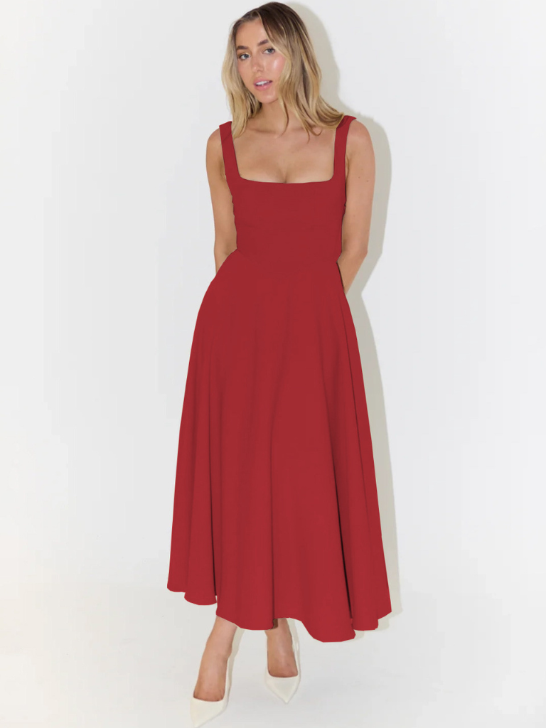 Lucinda™ | Dress with crimson elegance