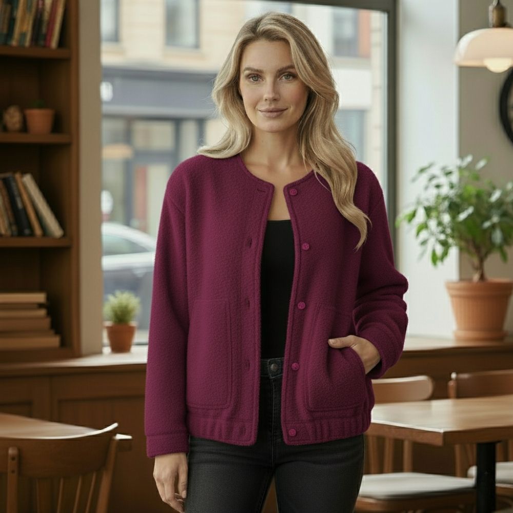 WW | Women's Oversized Jacket Top Coat Long Sleeves Hidden Buttons