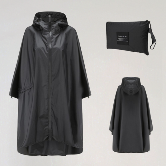 WW | Damen Faltbare Regenjacke mit Kapuze und Wasserdichtem Stoff