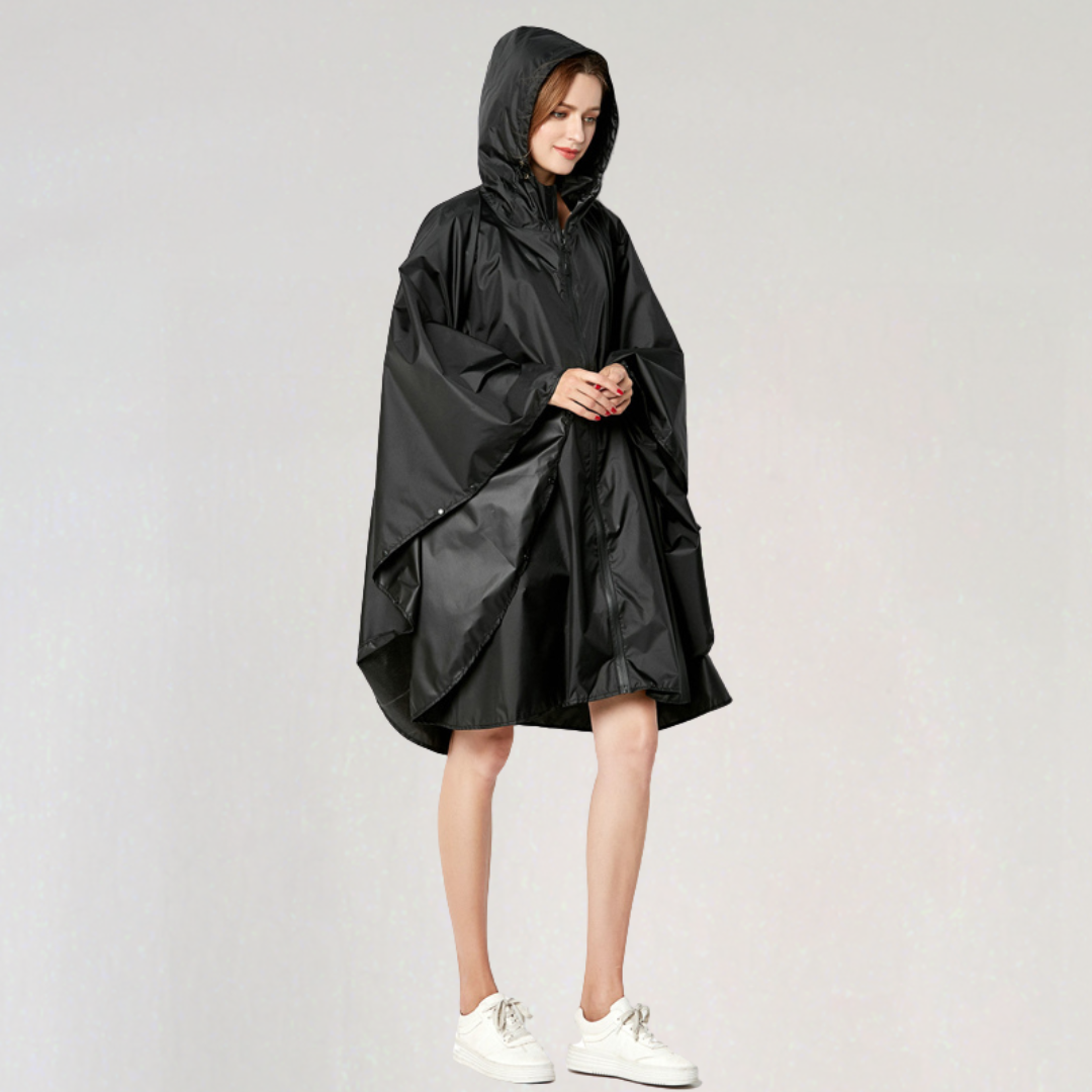 WW | Damen Faltbare Regenjacke mit Kapuze und Wasserdichtem Stoff