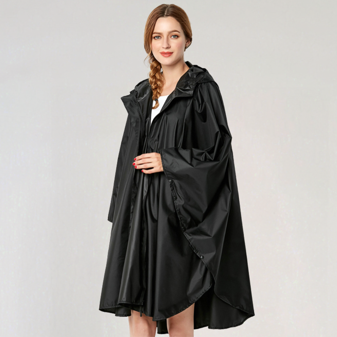 WW | Damen Faltbare Regenjacke mit Kapuze und Wasserdichtem Stoff
