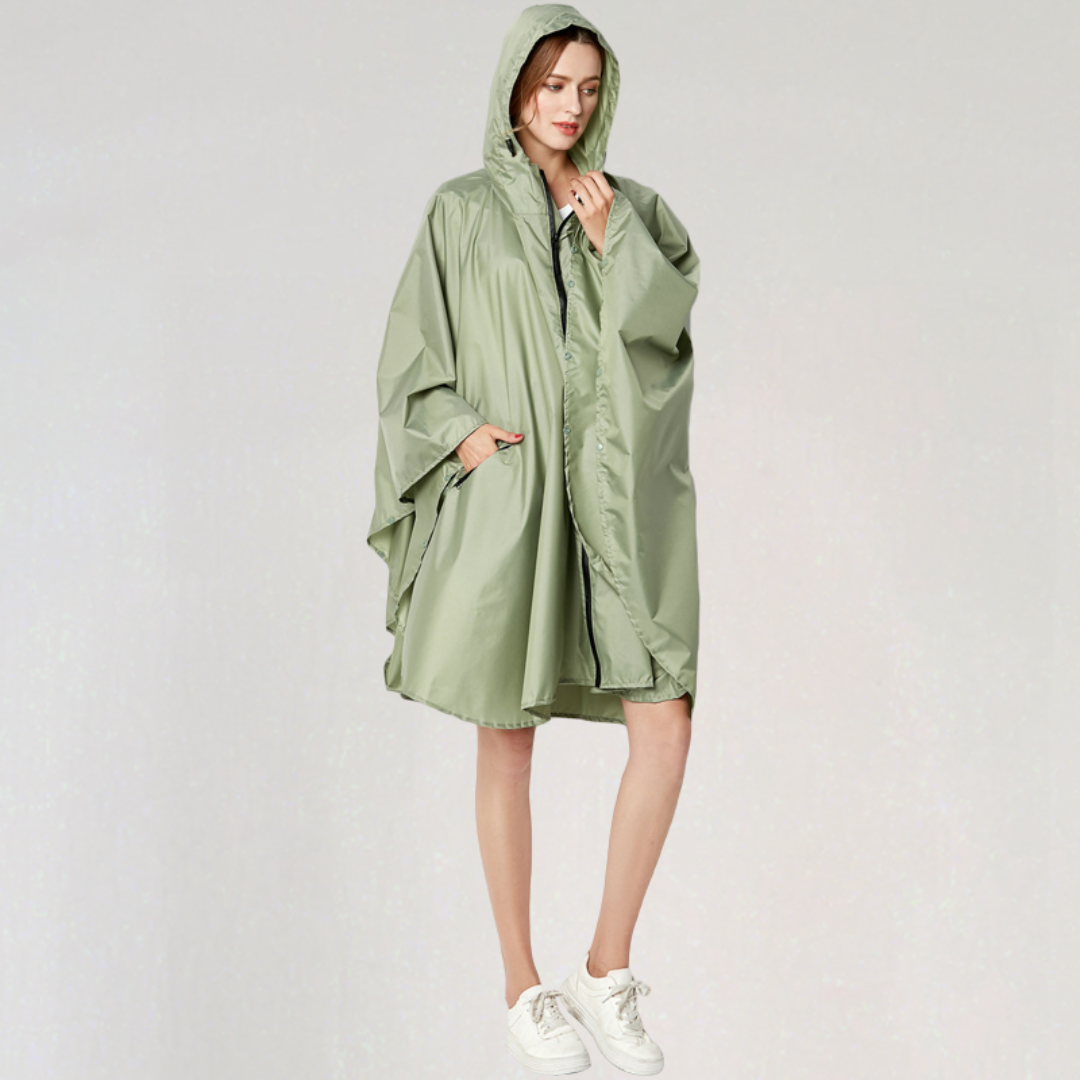 WW | Damen Faltbare Regenjacke mit Kapuze und Wasserdichtem Stoff