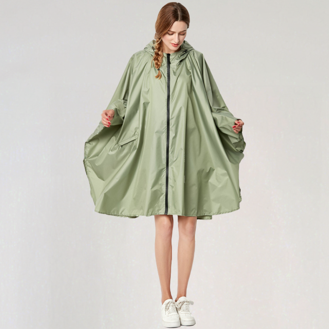WW | Damen Faltbare Regenjacke mit Kapuze und Wasserdichtem Stoff