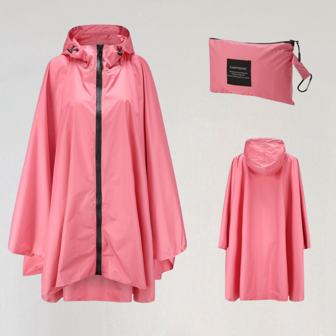 WW | Damen Faltbare Regenjacke mit Kapuze und Wasserdichtem Stoff