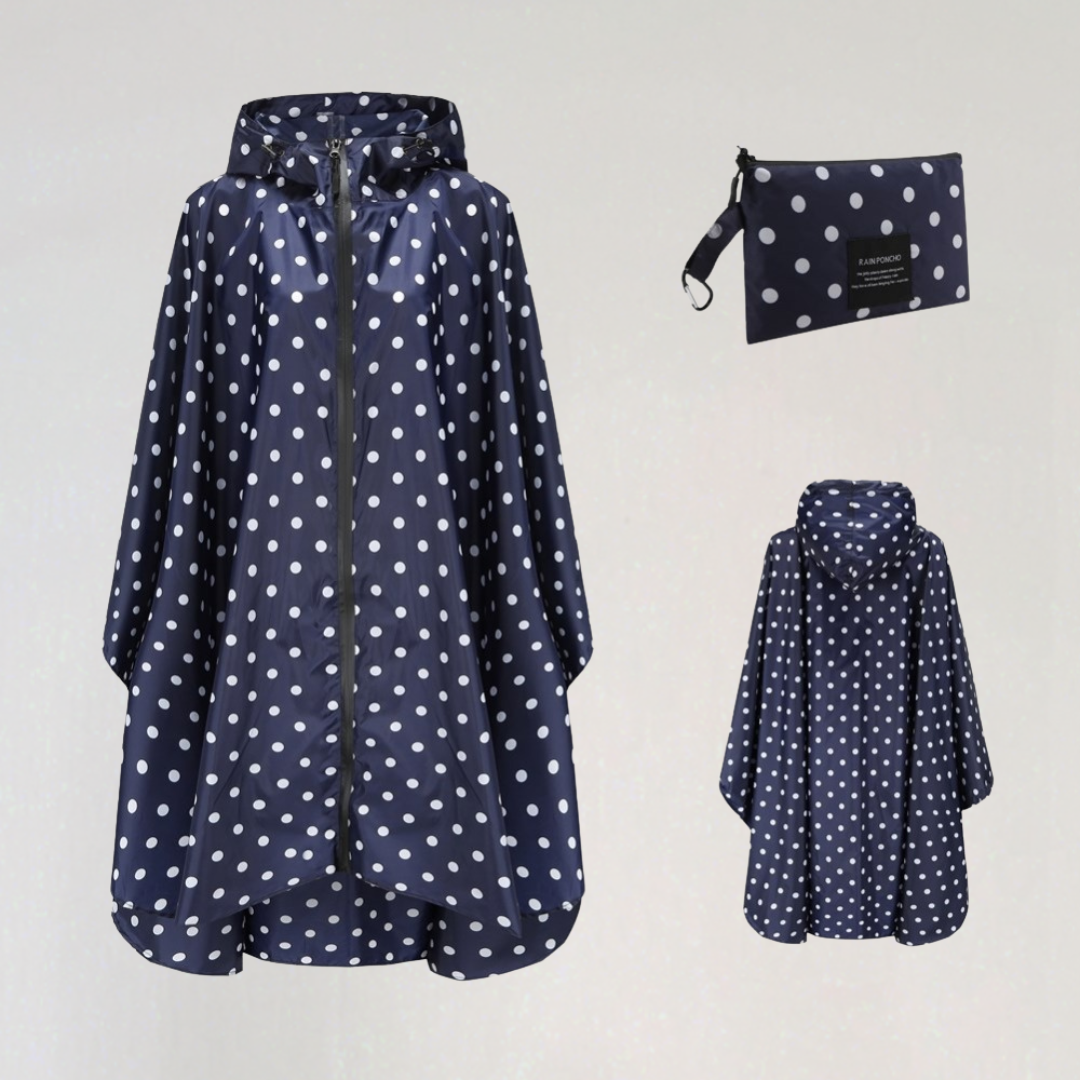 WW | Damen Faltbare Regenjacke mit Kapuze und Wasserdichtem Stoff