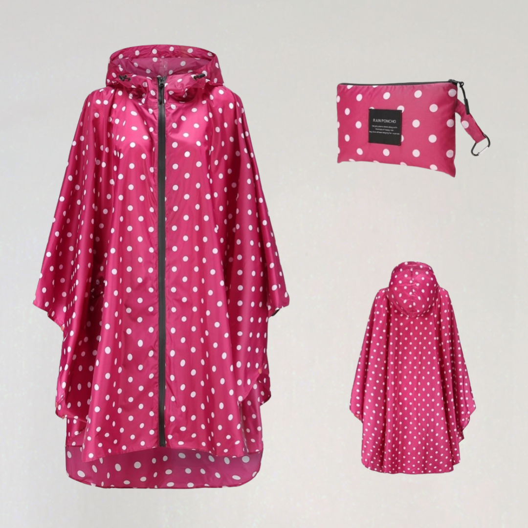 WW | Damen Faltbare Regenjacke mit Kapuze und Wasserdichtem Stoff