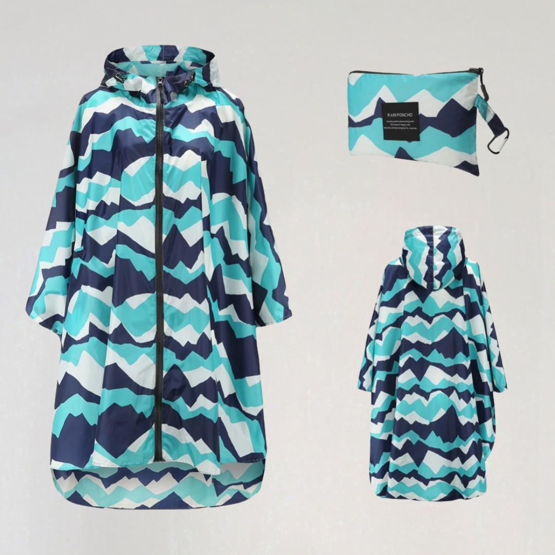 WW | Damen Faltbare Regenjacke mit Kapuze und Wasserdichtem Stoff