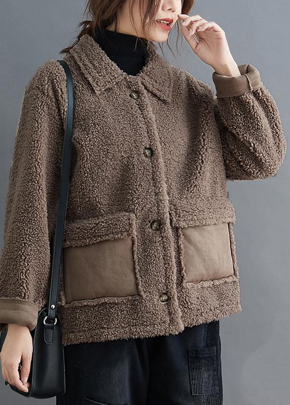 WW | Beige Coats Quality Outerwear Work Outfits Lapel Pockets Outerwear