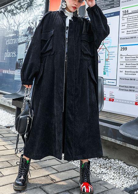WW | Reißverschluss Mode Mäntel Frauen schwarz Plus Size Bekleidung Outwear