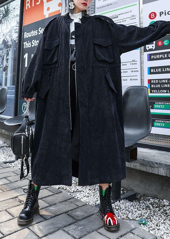 WW | Reißverschluss Mode Mäntel Frauen schwarz Plus Size Bekleidung Outwear
