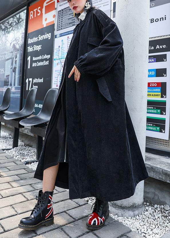 WW | Reißverschluss Mode Mäntel Frauen schwarz Plus Size Bekleidung Outwear
