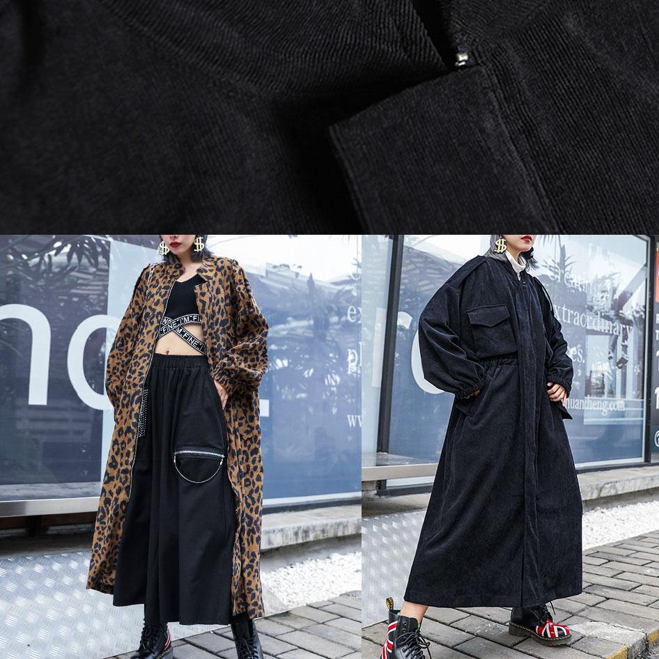 WW | Reißverschluss Mode Mäntel Frauen schwarz Plus Size Bekleidung Outwear