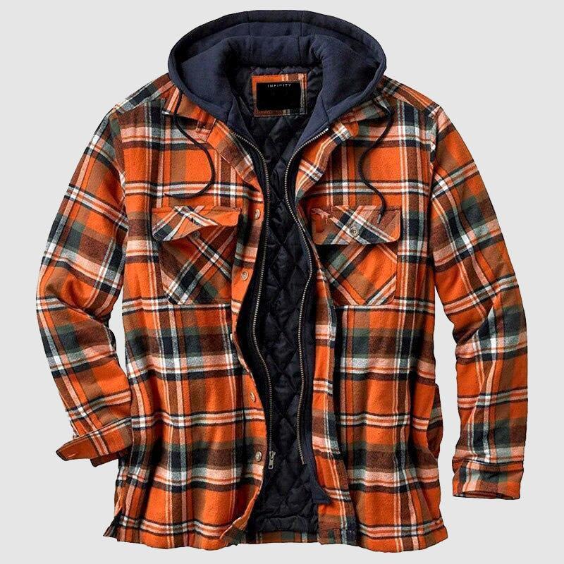WW | Plaid Hooded Padded Lining Jacket Men's Jacket